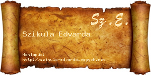 Szikula Edvarda névjegykártya